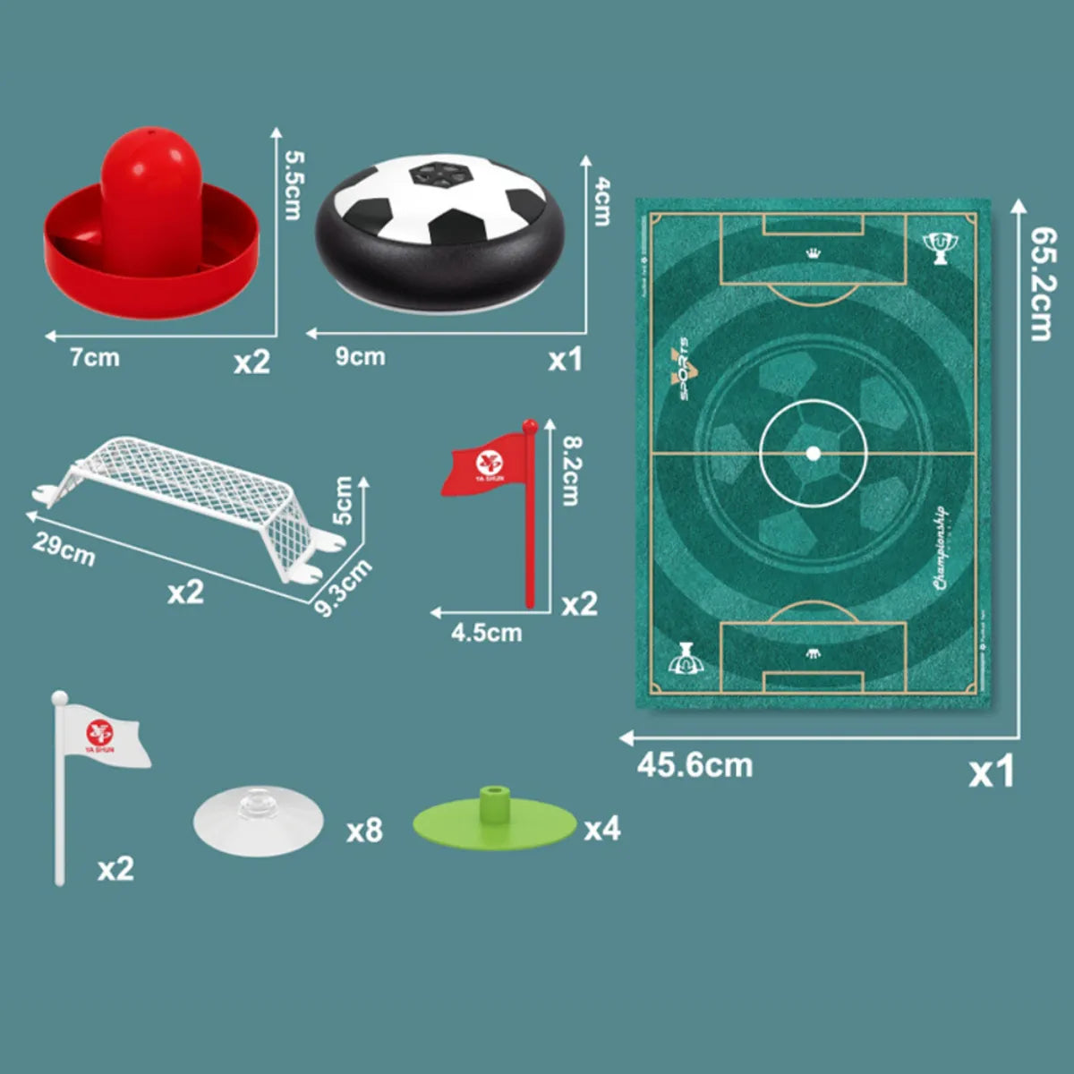 Fidtoy Air Foosball Court Tabletop Soccer Game for Kids, Two Player Air-Powered Puck Football Board Game, Compact Family Game Night Toy Age 6+