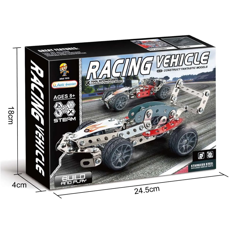 Modèles de construction en acier de véhicules de course STEAM 105 pièces