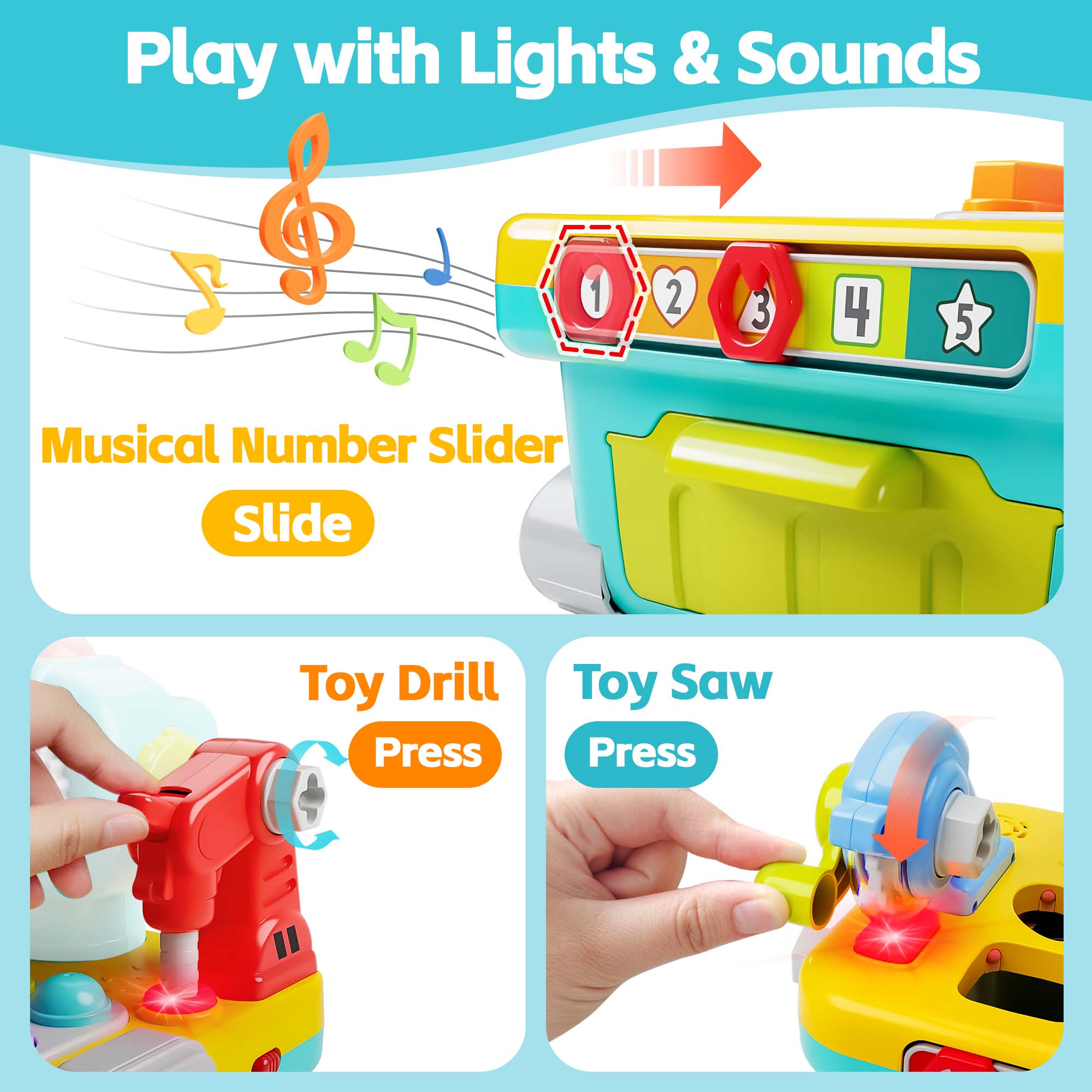 Fidtoy Robot Établi Jeu d'Outils pour Tout-petits Jouet Éducatif