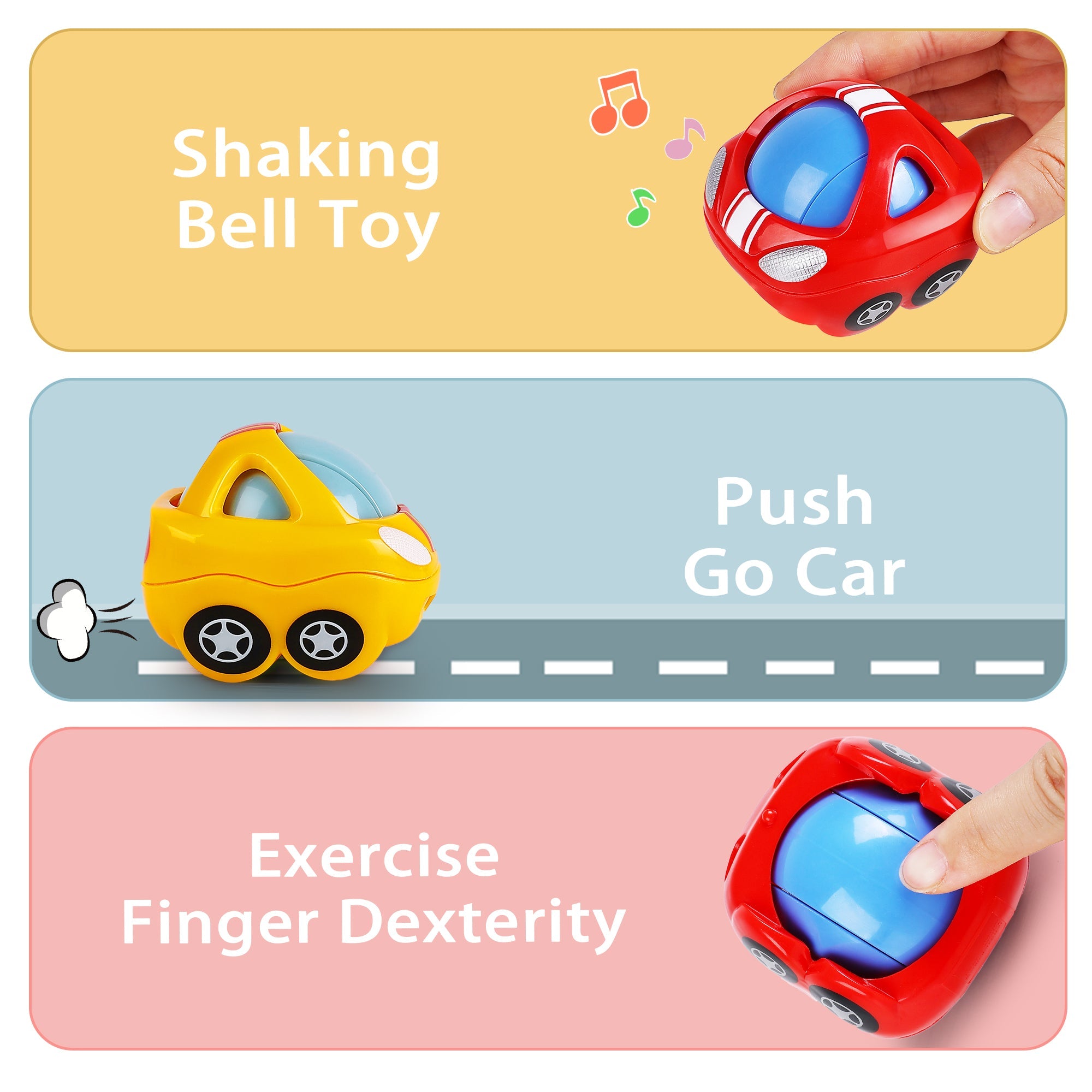 Fidtoy Baby Rattle Roll Train Toy Set for 6-12 Months