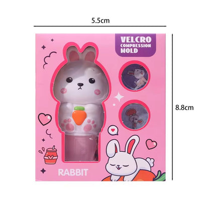 Fidtoy Creative Magical Rabbit Sticker Stamp Set with 100 Refill Stickers Activity Book Educational Travel Toy for Kids 3+