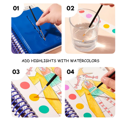 Petite créatrice - Bal de princesse | Création de mode avec tissus, autocollants d'accessoires, couleurs