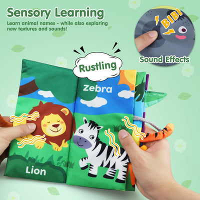 Set de libros de tela suave Fidtoy para bebés de 0 a 6 meses Juguete sensorial