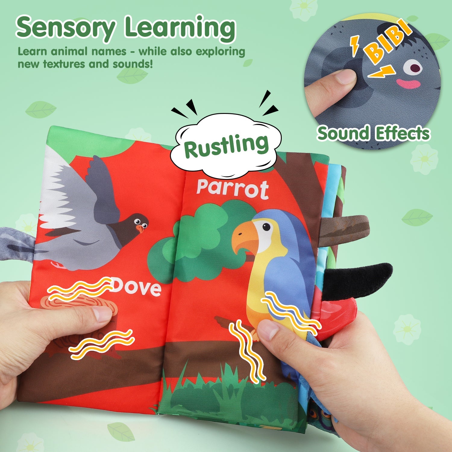 Set de libros suaves y sonoros Fidtoy Crinkle para recién nacidos de 0 a 6 meses Juguete sensorial