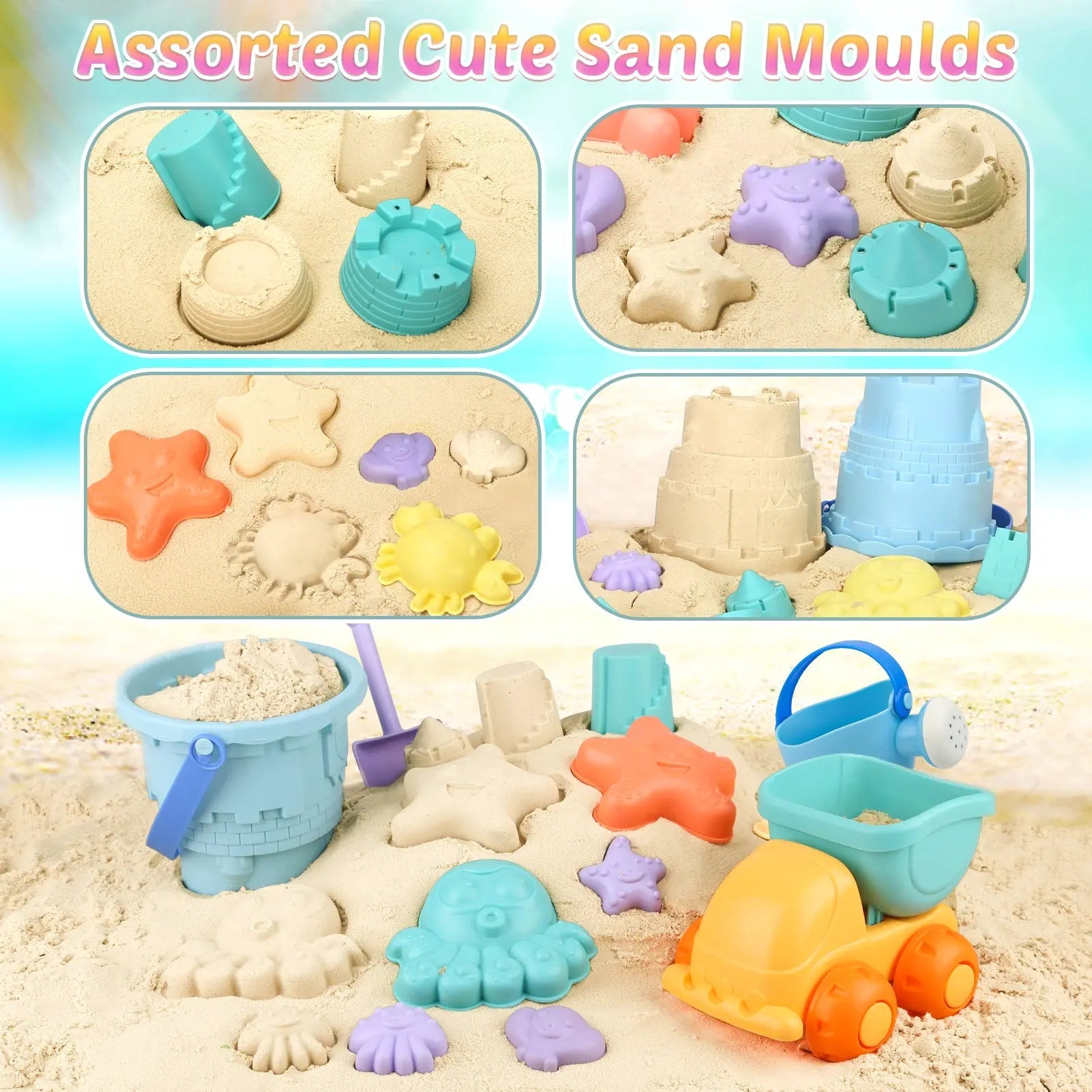 Ensemble de jouets de sable pour débutants avec outils souples et moules amusants