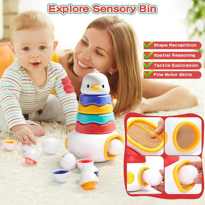 Vaso apilable de pato 2 en 1 y emparejamiento de huevos - 911