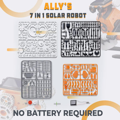 Fidtoy 7-in-1 STEM Solar Power Robot Experiment Kit for Kids, DIY Solar Powered Robot Building Toy, Renewable Energy Engineering Science Kit Age 8+