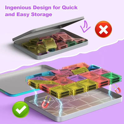 TravelTiles™ Mini Kit Magnético de Construcción - Mantiene a los Niños Entretenidos y Aprendiendo en Cualquier Lugar