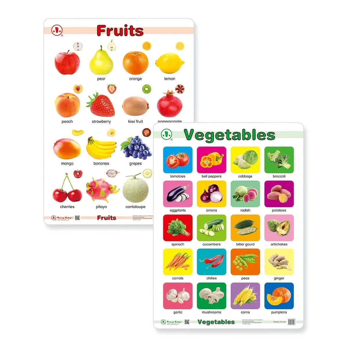 Affiches éducatives de reconnaissance d'objets 12 en 1 Fidtoy avec tableau effaçable, affiches murales pour salles de classe préscolaires pour l'alphabet, les chiffres, les fruits, les animaux, les couleurs et les formes, âges 2 à 6