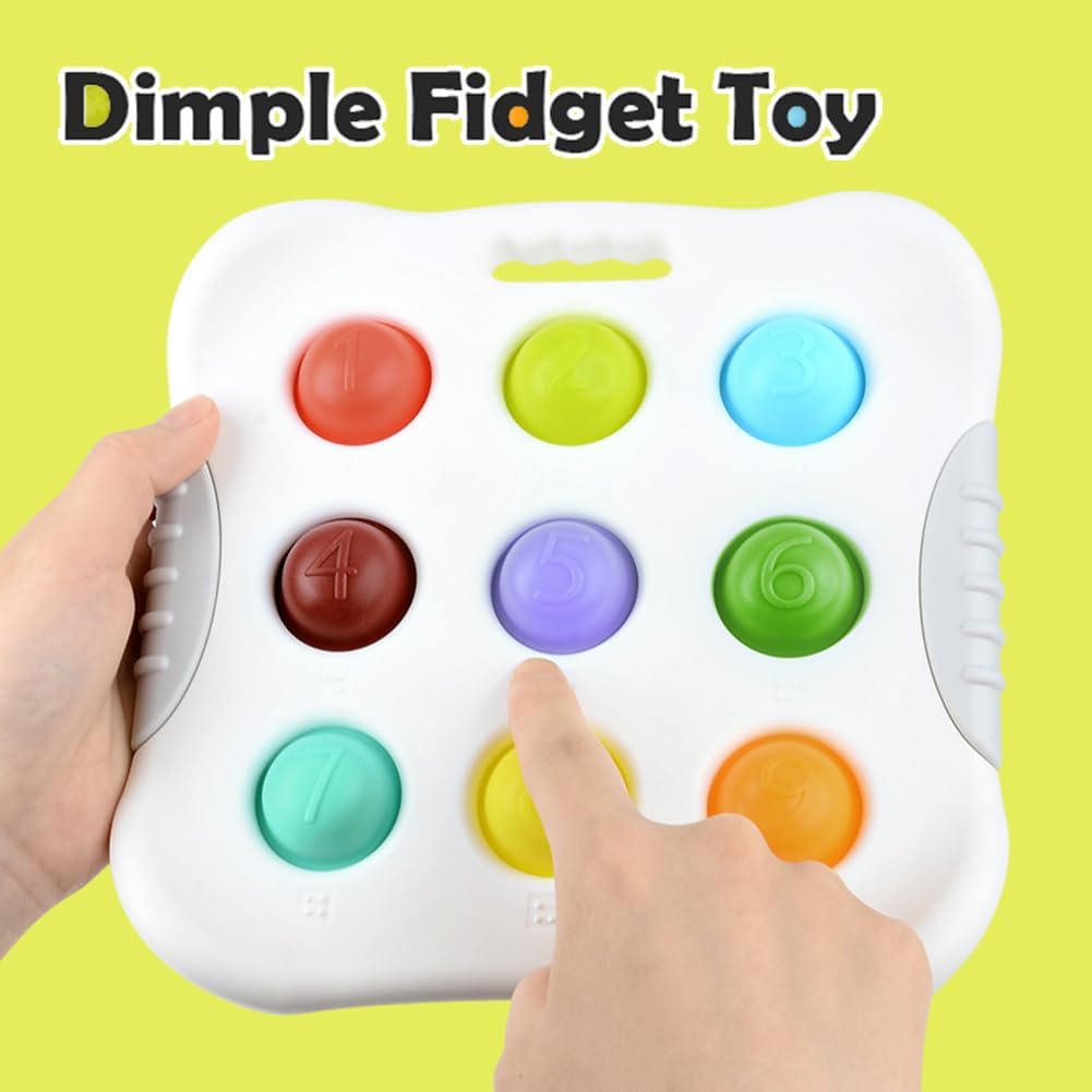 Juguete sensorial Dimple Digits, juguete sensorial Pop It con números y formas, juguetes sensoriales Dimple Poppers para niños pequeños de 1 a 3 años, juguete sensorial Dimple Poppers para aprender números