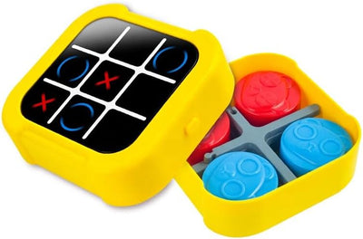 Jeu de société Fidtoy 5-en-1 électronique et tactile, Rechargeable et portable, avec 5 jeux : Puissance 4, Maître de mémoire, Tape-taupe, Jeu de mélodie et Morpion à deux joueurs, pour les 3 ans et plus.