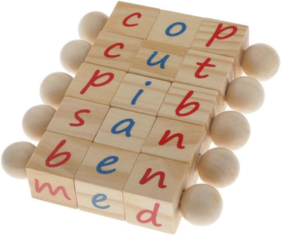 Fidtoy Juego de Ortografía de Palabras con Cubos de Alfabeto de Madera para Niños
