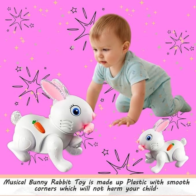 Lapin musical Fidtoy avec lumières, sons et fonction de saut