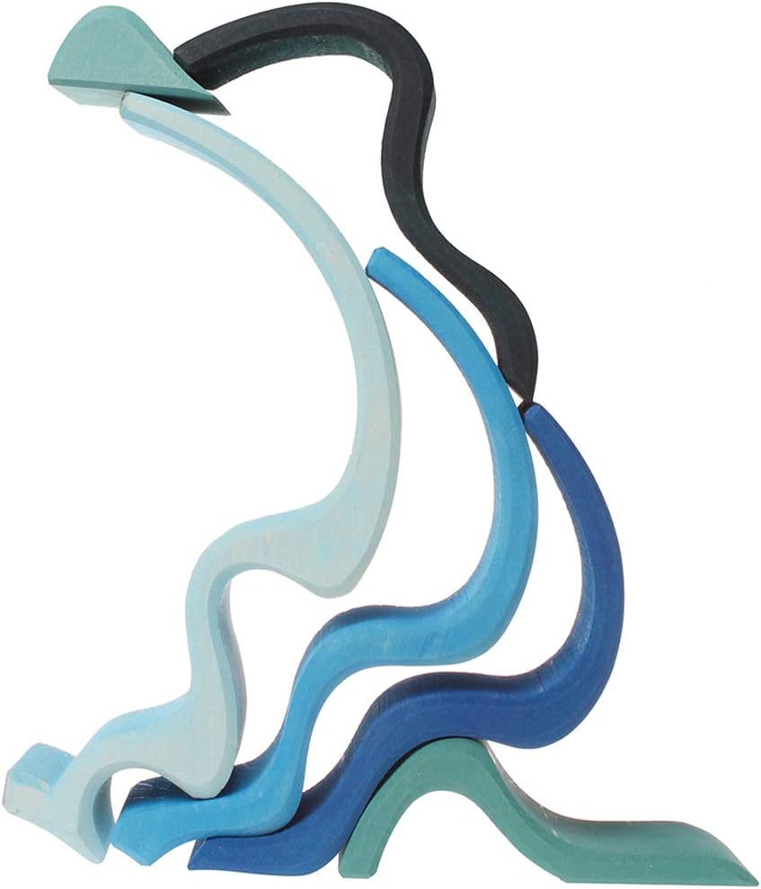 Fidtoy Sea Waves Rainbow Toys Wooden Stacking Toy for Kids