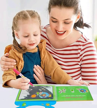 Fidtoy Magic Water Book - Actividad de colorear reutilizable de animales para niños de 3+ años