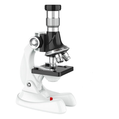 Fidtoy STEAM Science Explore Microscope Experiment Kit for Kids, 100X 600X 1200X Beginner Microscope Learning Toy with Slides and Accessories