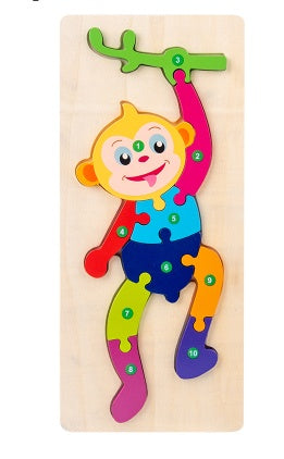 Rompecabezas de madera 3D educativo para niños