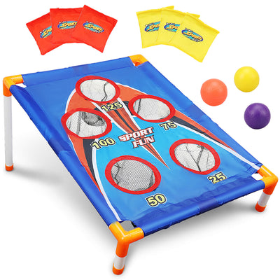 Fidtoy Portable Corn Hole Toss Game Set for Kids Indoor Outdoor Play