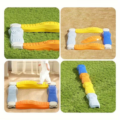Fidtoy Multicolour Sensory Balance Beam Tactile Board for Kids Stepping Stones Coordination Toy Age 3-6