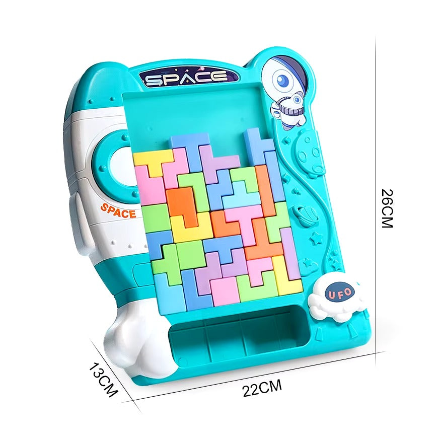 Fidtoy Tetris Blocks Challenge Game for Kids 51 Piece Spatial Puzzle Board Toy Age 4-12