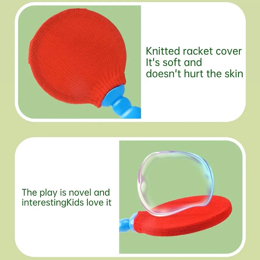 Fidtoy Magic Bubble Tennis Playset Activity for Kids Outdoor Bouncing Bubble Racket Game Age 2-6
