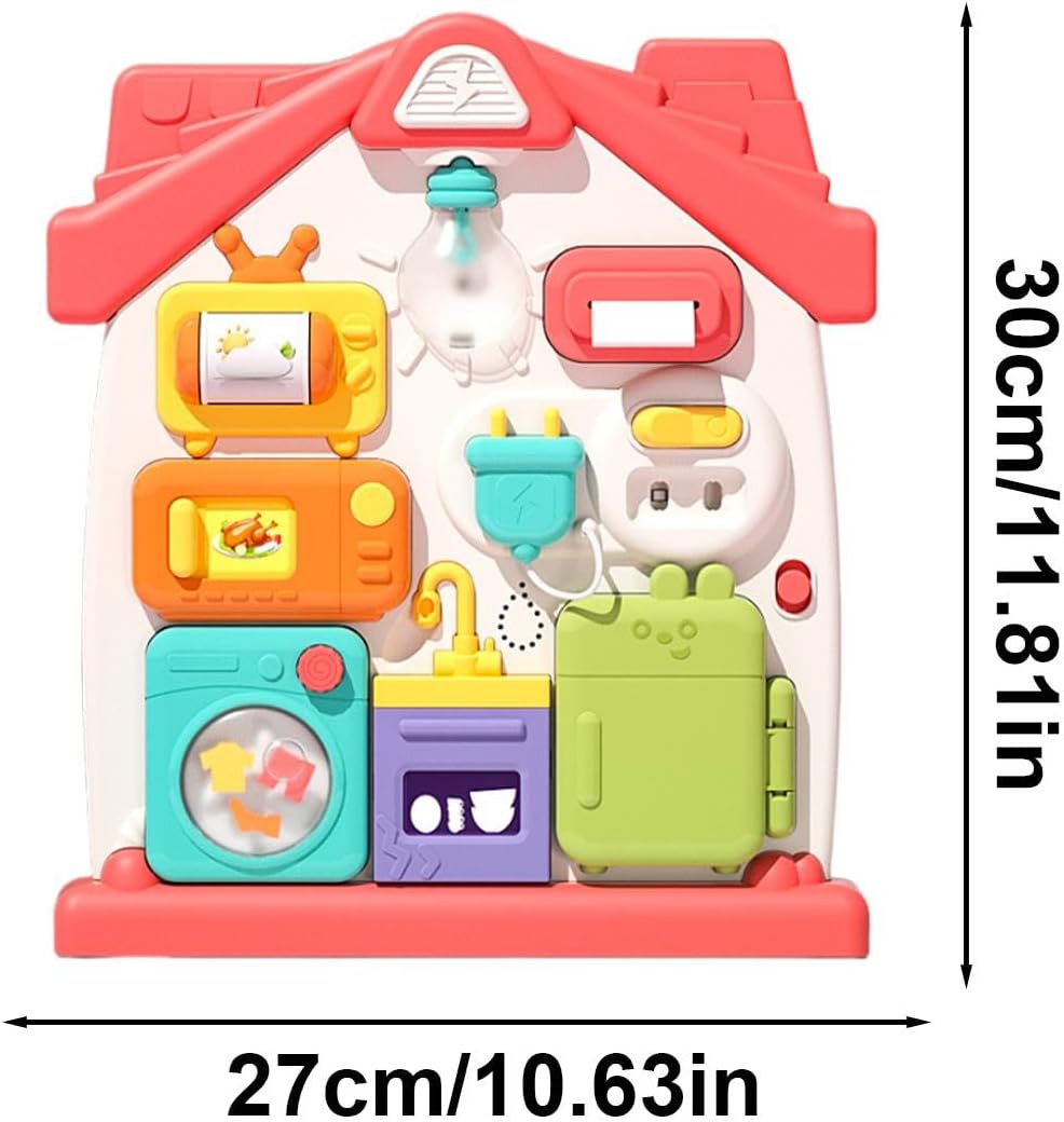 Fidtoy Multifunctional House Busy Board for Babies Sensory Fine Motor Learning Activity Toy Age 6M+