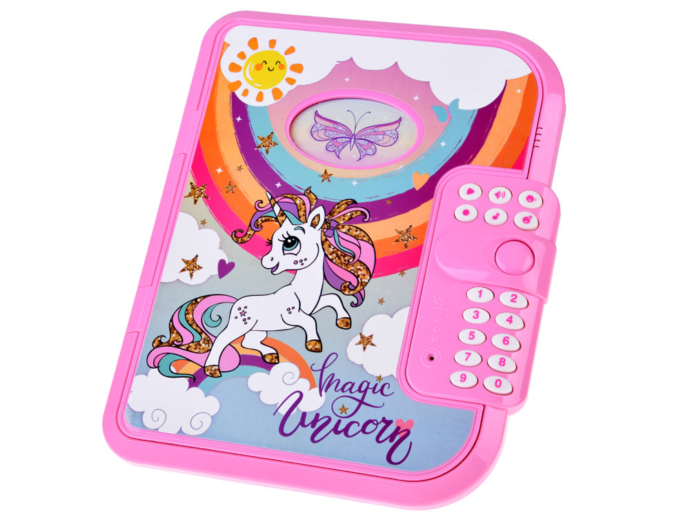 Fidtoy 2 in 1 Interactive Coded Secret Magical Unicorn Diary, Pink Password Diary with Recording, Playback, Voice Changer, Hidden Storage, Notebook and Marker Ages 6+