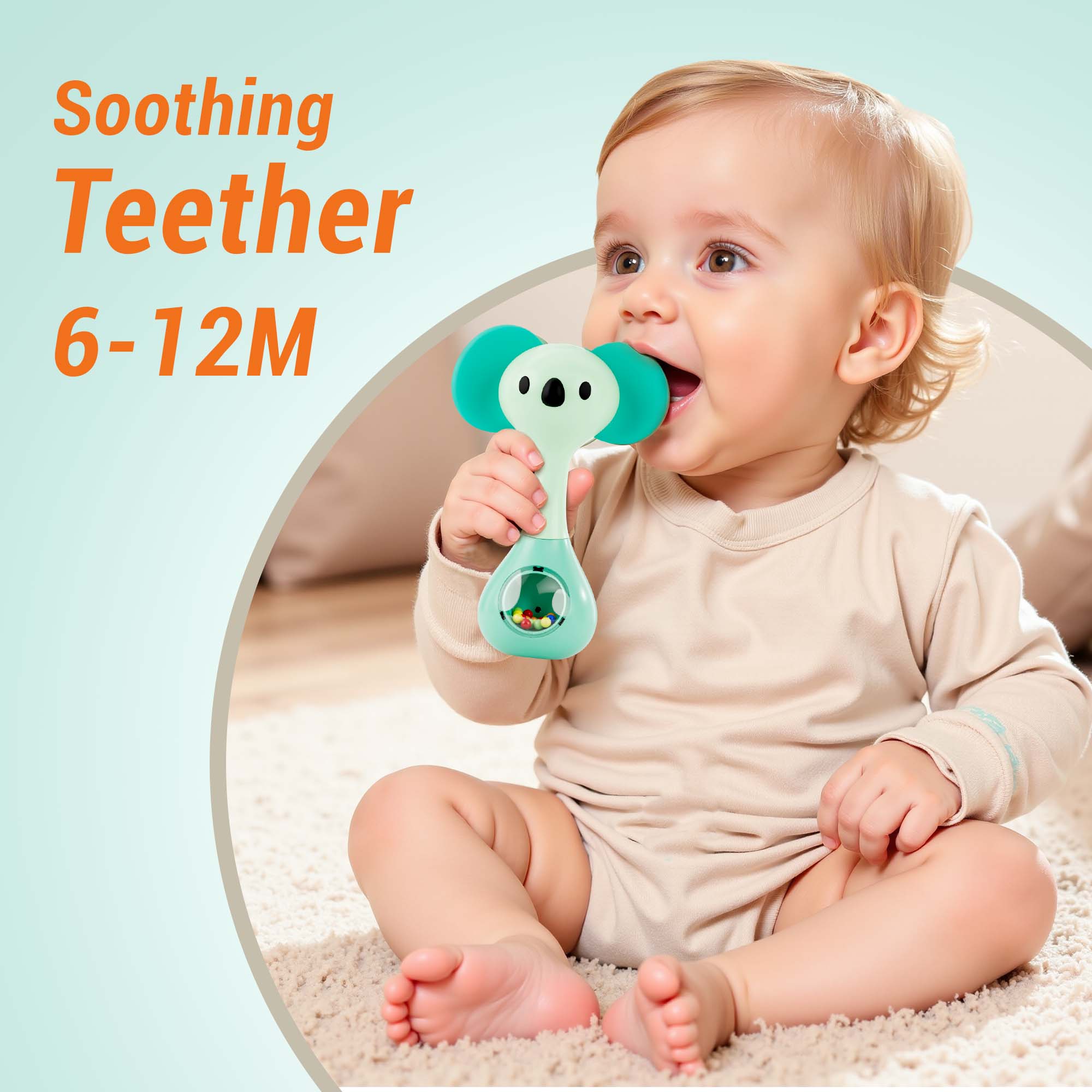 Fidtoy Lot de 5 jouets de dentition et hochets pour bébés nouveau-nés