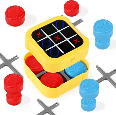 Jeu de société Fidtoy 5-en-1 électronique et tactile, Rechargeable et portable, avec 5 jeux : Puissance 4, Maître de mémoire, Tape-taupe, Jeu de mélodie et Morpion à deux joueurs, pour les 3 ans et plus.