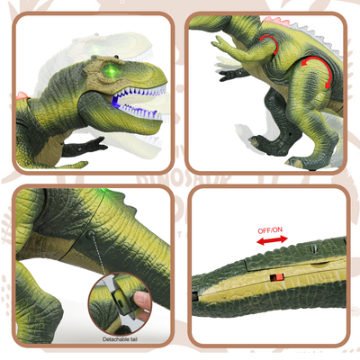 Fidtoy Remote Control LED Dinosaur Toy for Kids with Roar