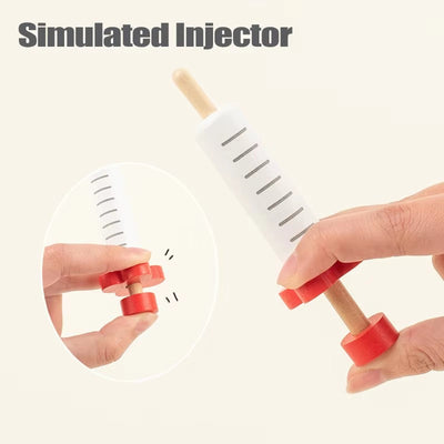 Kit de docteur en bois Montessori pour tout-petits – Jouet médical pour jeu d'imitation