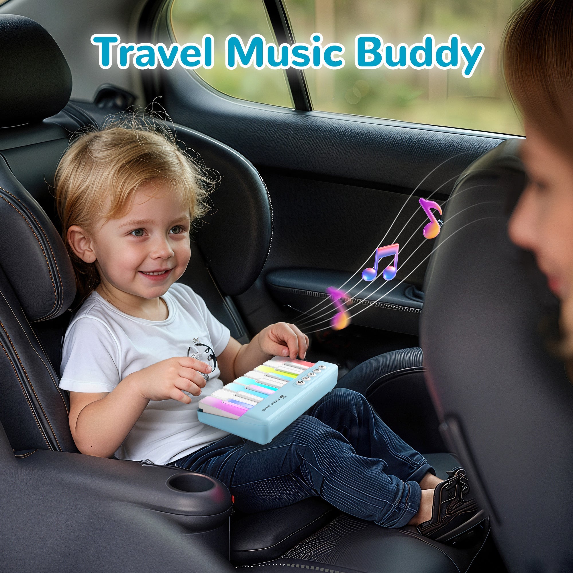 Fidtoy Mini Piano Toy with Rainbow Lights for Toddlers