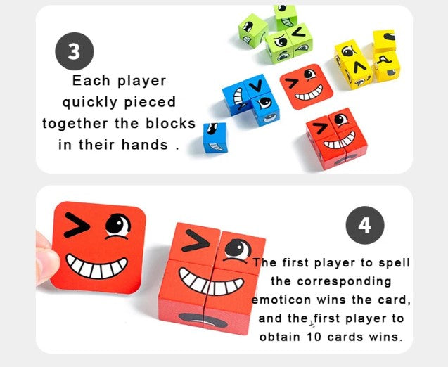 Jeu de course de grimaces - Jeu en bois écologique