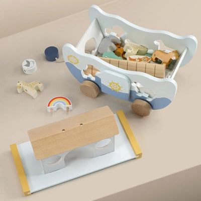 Arca de Noé de madera | Set de juego Montessori de inspiración religiosa para niños pequeños