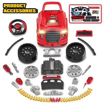 Juego de juguete Fidtoy para reparación de motor de camión para niños a partir de 3 años Juego mecánico
