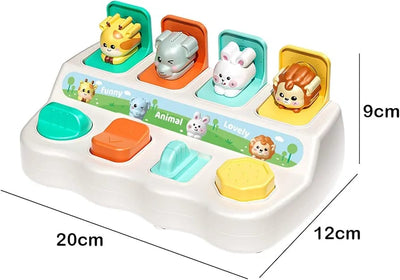 Fidtoy Jouet Pop Up Éducatif avec Animaux Mignons pour Tout-Petits de 12 Mois et Plus, Jeu Interactif Cause à Effet avec Animaux