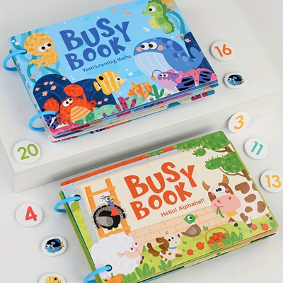 Libro sensorial Montessori Fidtoy para niños pequeños, aprendizaje interactivo del alfabeto