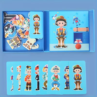 Fidtoy Boy Change Clothing Magnetic Board Puzzle – Magnetic Dress Up Game for Kids, Outfit Matching Learning Toy for Preschool Boys Ages 3-6