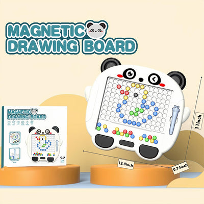 Fidtoy Panda Magnetic Drawing Bead Tablet Plastic Mess Free Magnetic Bead Drawing Board for Kids Ages 3+