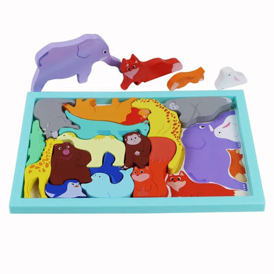 Juego de Bloques de Madera de Lógica - Rompecabezas Aleatorio