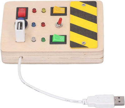 idtoy Tablero de Actividades LED Montessori para Niños Pequeños, Juguete Sensorial de Interruptores de Luz con Cables y Botones para Habilidades Motoras Finas, Juguete Silencioso de Viaje, Regalo