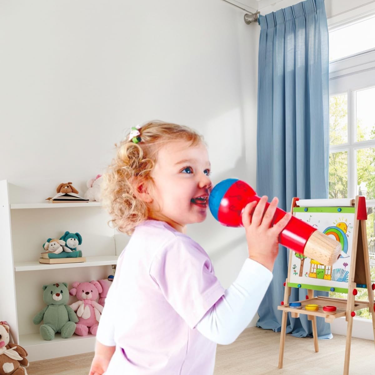Fidtoy Microphone écho, jouet musical à chanter pour tout-petits
