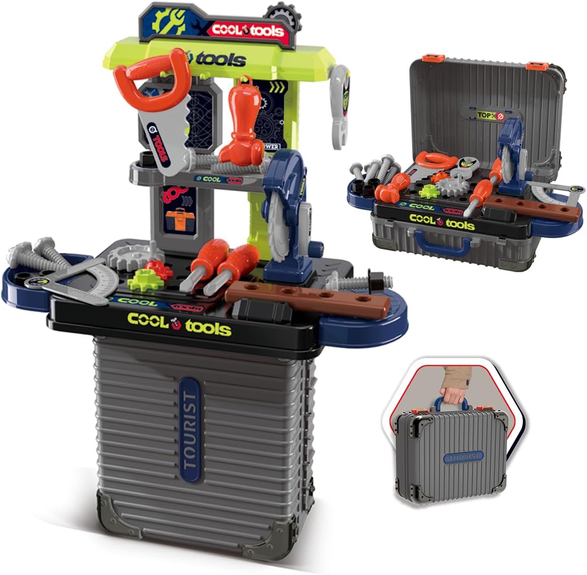 Fidtoy Kids Juego de Banco de Herramientas de Juguete de Construcción para Niños