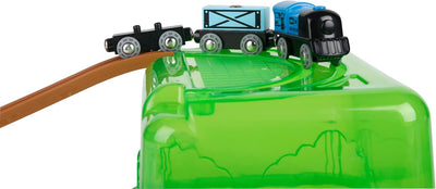Fidtoy Wooden Railway Bucket Builder Train Set 50 Piece Toy