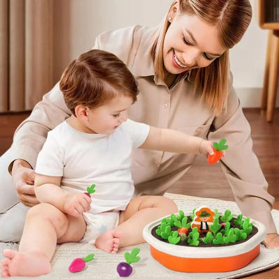 Juego de memoria de tirar zanahorias Fidtoy Radish Farm para niños