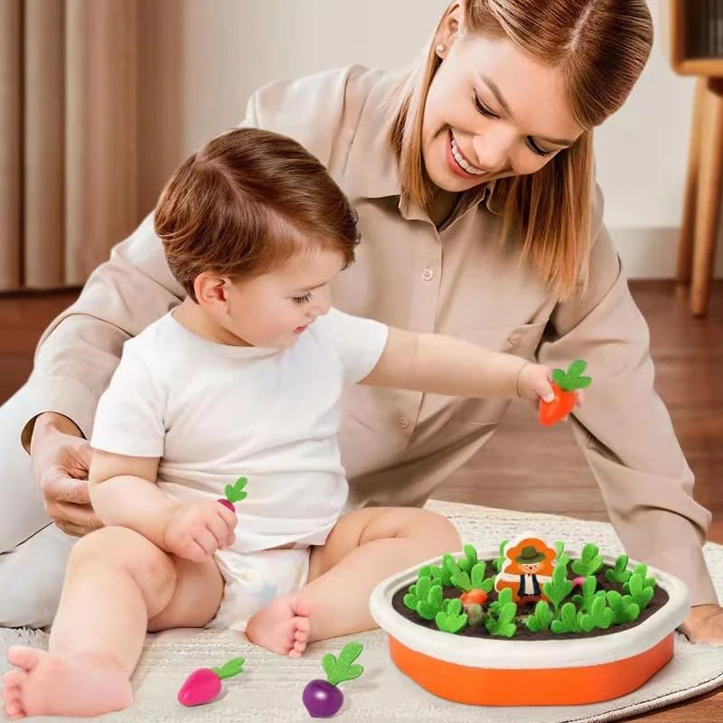 Juego de memoria de tirar zanahorias Fidtoy Radish Farm para niños