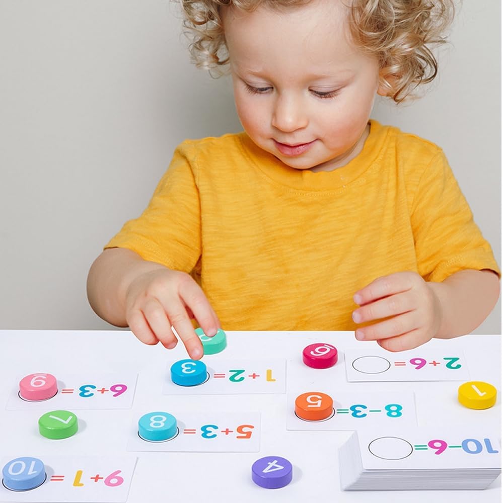 Fidtoy Juego de Aprendizaje de Operaciones Numéricas de Madera - Juguete de Matemáticas para Niños de 3+ años