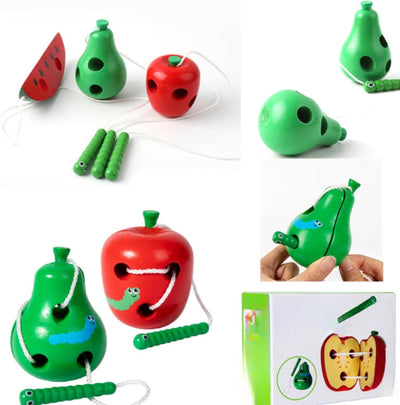 Jouets éducatifs en bois, Jouet à lacer, Jouet à lacer, Entraînement du bout des doigts, Capacité de coordination, Jouets en bois, 3 ans, Enfants, Fromage, Cadeau, Cadeau de naissance