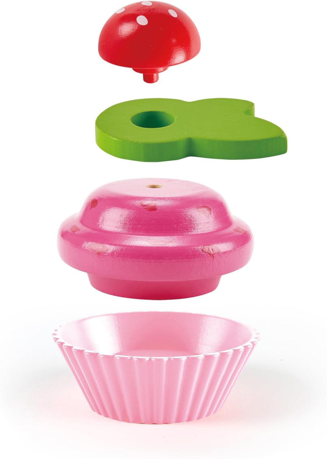 Fidtoy Ensemble de jouets en bois pour cupcakes 18 pièces, kit de dessert pour enfants, jeu d'imitation