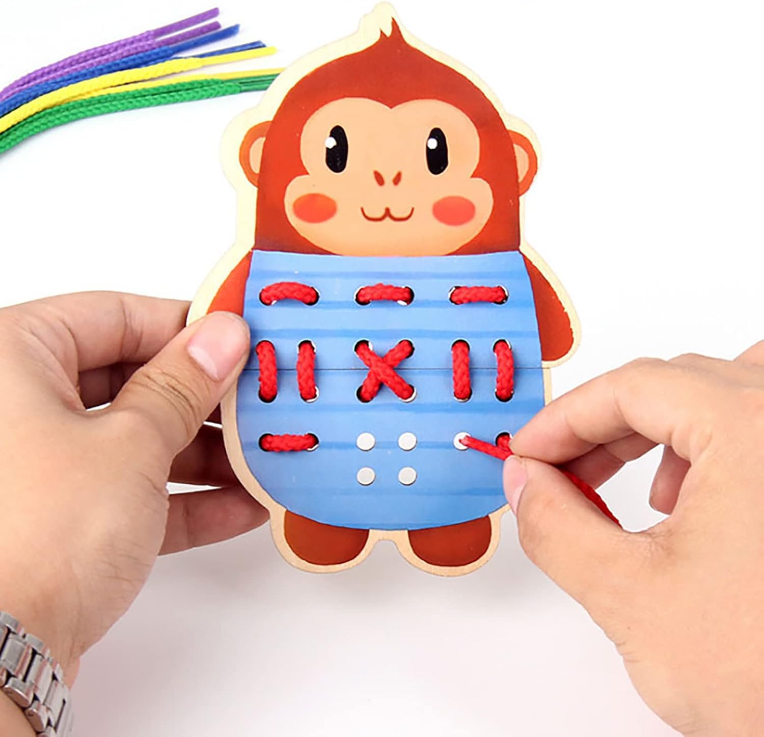 Puzle, Juego de Mesa, Cordones, Práctica de Lazos, Tipo Animal Lindo, Varios Animales, Cordones, Agujetas, Materiales Didácticos de Fieltro, Juguetes Educativos, Formas, Botones, Coloridos, Juguetes de Madera, Producción